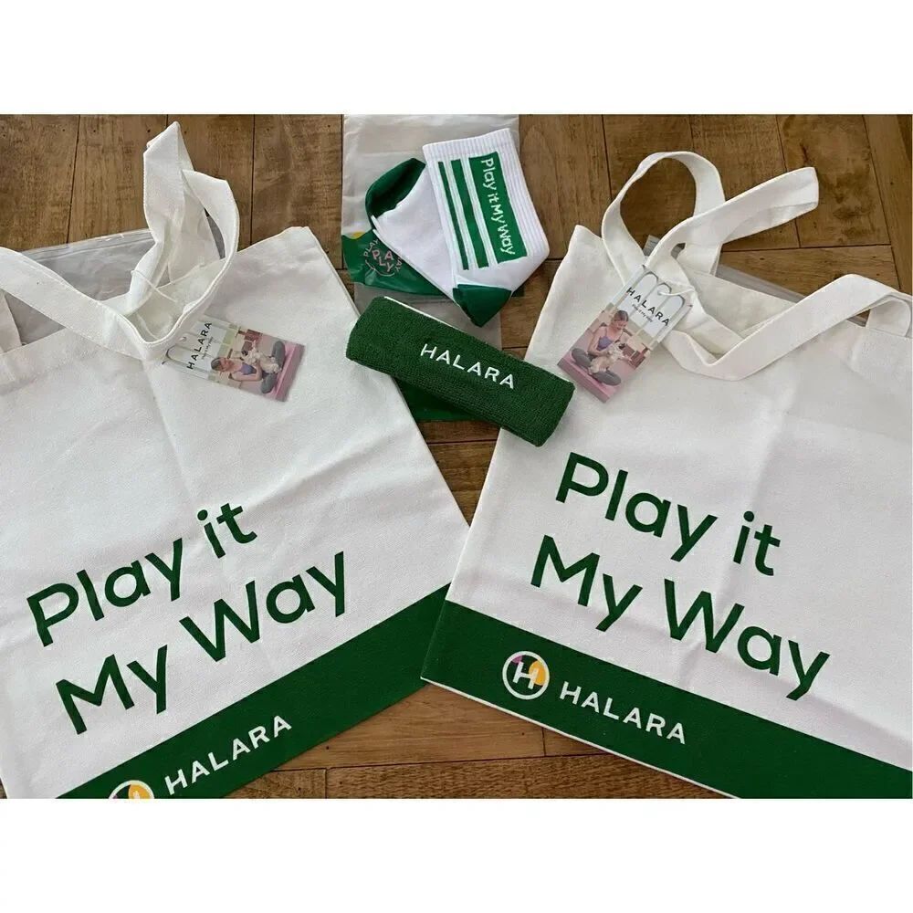 Halara Tote Bags & Accessories Set Socks Sweatband Lot #6
